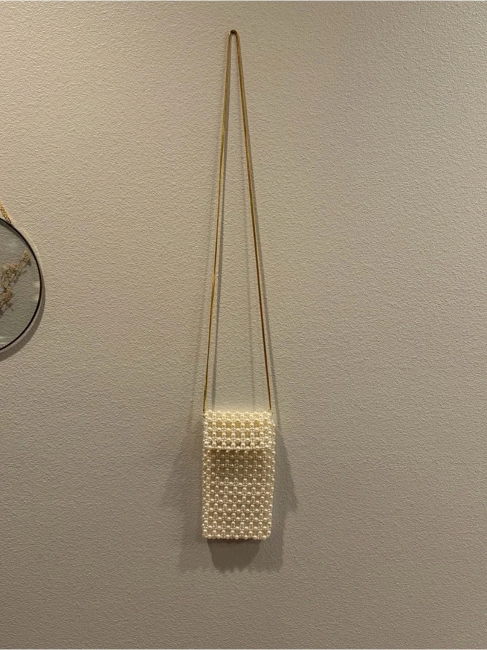 NWOT a new day Beaded Pearl Crossbody Bag - Cream